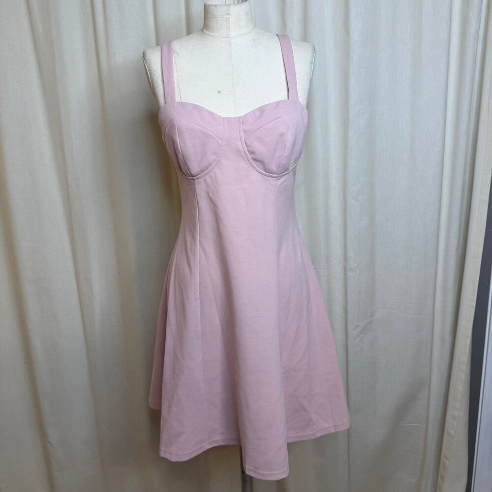 light pink bustier mini dress size large NWT